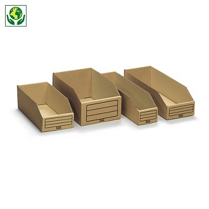 Faltbare Karton-Regalkästen RAJA, 72% recycelt - 1