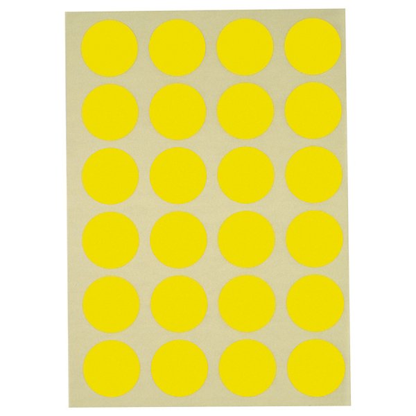 Farbige Markierungspunkte auf DIN A5 Bogen 30 mm, gelb - 2