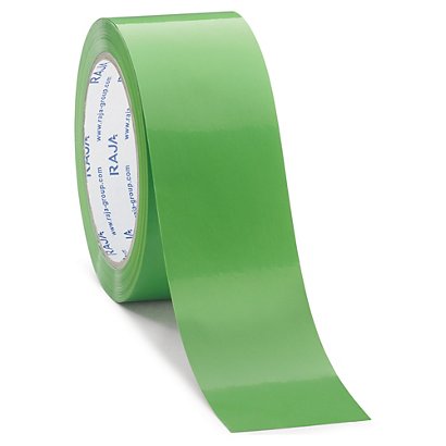 Farbiges PVC Packband RAJA, grün 50 mm x 66m - 1