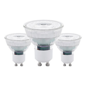 Faretto LED con diffusore in vetro, Attacco GU10, Potenza 4,5 W, Luce Bianca Calda (confezione 3 pezzi)