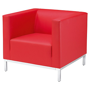 Fauteuil accueil Arga -Vinyle - Rouge - 1 place Fauteuil accueil Arga -Vinyle - Rouge - 1 place