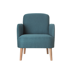 Fauteuil d'accueil Brooks, pieds Hêtre, Tissu bleu Fauteuil d'accueil Brooks, pieds Hêtre, Tissu bleu