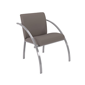 Fauteuil d'accueil Eva vinyle non feu M1 - Taupe