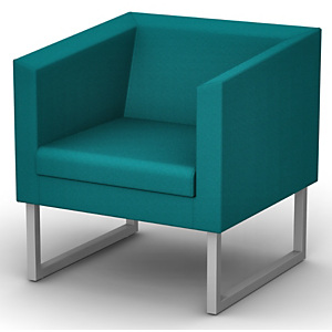 Fauteuil d'accueil Sten, 1 place Tissu vert canard- Pietement acier aluminium Fauteuil d'accueil Sten, 1 place Tissu vert canard- Pietement acier aluminium