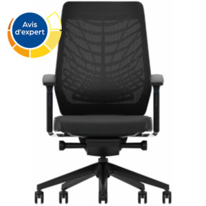 Fauteuil de bureau Joyce Tissu et Maille Noir Hauteur réglable - Accoudoirs Dossier Roulettes Fauteuil de bureau Joyce Tissu et Maille Noir Hauteur réglable - Accoudoirs Dossier Roulettes
