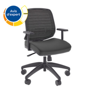 Fauteuil de bureau Malice Tissu et Maille Noir Hauteur réglable - Accoudoirs Dossier Roulettes Fauteuil de bureau Malice Tissu et Maille Noir Hauteur réglable - Accoudoirs Dossier Roulettes