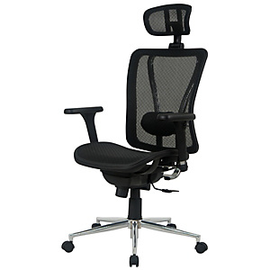 Fauteuil direction Jarvis Résille Noir Hauteur réglable - Accoudoirs Dossier Appuie-tête Roulette Fauteuil direction Jarvis Résille Noir Hauteur réglable - Accoudoirs Dossier Appuie-tête Roulette