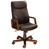 Fauteuil direction Lauréat Bois - Croûte de cuir - Dossier Noir H. 70 cm - Assise Noir - Pieds Bois Fauteuil direction Lauréat Bois - Croûte de cuir - Dossier Noir H. 70 cm - Assise Noir - Pieds Bois