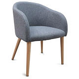 Fauteuil de réunion & visiteur Adria en tissu gris, pieds bois Fauteuil de réunion & visiteur Adria en tissu gris, pieds bois