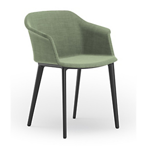 Fauteuil visiteur Ava - Tissu Vert pieds PVC Noir Fauteuil visiteur Ava - Tissu Vert pieds PVC Noir