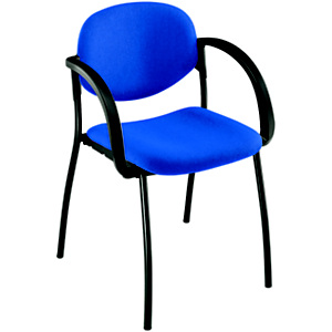 Fauteuil visiteur Lexia 2 - Tissu - Bleu - Pieds Métal noir