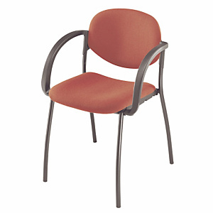 Fauteuil visiteur Lexia - Tissu - Rouge - Pieds Métal noir Fauteuil visiteur Lexia - Tissu - Rouge - Pieds Métal noir
