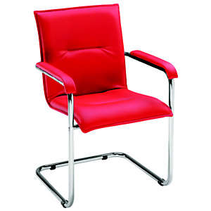 Fauteuil visiteur Silla - Simili cuir - Rouge Fauteuil visiteur Silla - Simili cuir - Rouge