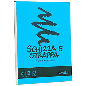 FAVINI Blocco Schizza  Strappa - A4 - 210 x 297mm - 50gr - 150 fogli