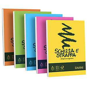 FAVINI Blocco Schizza & Strappa - A5 - 150 x 210mm - 50gr - 150 fogli - Favini FAVINI Blocco Schizza & Strappa - A5 - 150 x 210mm - 50gr - 150 fogli - Favini
