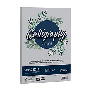 FAVINI Carta Calligraphy Nature Shiro Eco - A4 - 250 gr - cenere  - conf. 50 fogli