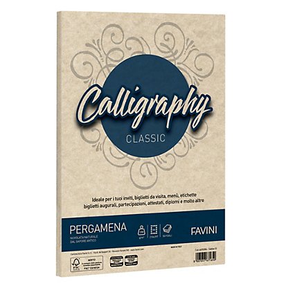 FAVINI Carta Calligraphy pergamena - A4 - 190 gr - sabbia 02  - conf. 50 fogli - 1