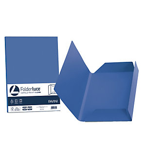 FAVINI Cartelline 3 lembi Luce - 200 gr - 24,5x34,5 cm - blu prussia  - conf. 25 pezzi
