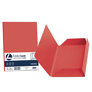 FAVINI Cartelline 3 lembi Luce - 200 gr - 24,5x34,5 cm - rosso scarlatto - conf. 25 pezzi FAVINI Cartelline 3 lembi Luce - 200 gr - 24,5x34,5 cm - rosso scarlatto - conf. 25 pezzi