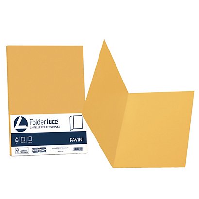 FAVINI Cartelline semplici Luce - 200 gr - 25x34 cm - giallo oro  - conf. 50 pezzi - 1