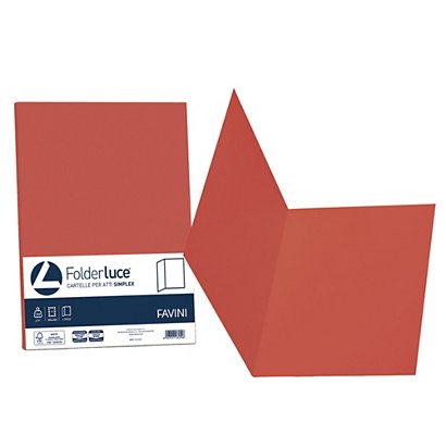 FAVINI Cartelline semplici Luce - 200 gr - 25x34 cm - rosso scarlatto  - conf. 50 pezzi - 1