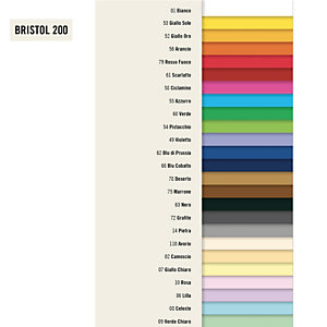 FAVINI Cartoncino Bristol Color - 50 x 70 cm - 200 gr - azzurro 55  - conf. 25 pezzi