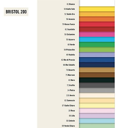 FAVINI Cartoncino Bristol Color - 50 x 70 cm - 200 gr - bianco 01 - conf. 25 pezzi