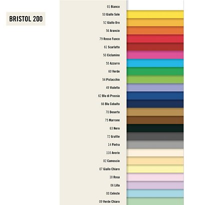FAVINI Cartoncino Bristol Color - 50 x 70 cm - 200 gr - giallo sole 53  - conf. 25 pezzi - 1