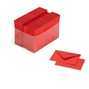FAVINI Scatola 100 cartoncini (200gr) + 100 buste (90gr) - rosso - formato 9