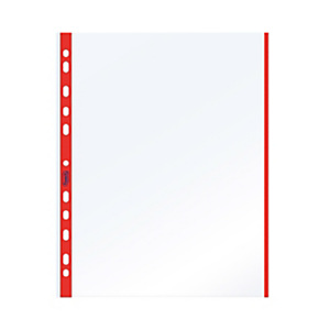 FAVORIT Busta a foratura universale Linear, 21 x 29,7 (A4), PPL, Spessore Medio, Finitura Ruvida, Trasparente con bordo rosso (confezione 10 pezzi) FAVORIT Busta a foratura universale Linear, 21 x 29,7 (A4), PPL, Spessore Medio, Finitura Ruvida, Trasparente con bordo rosso (confezione 10 pezzi)