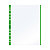 FAVORIT Busta a foratura universale Linear, 21 x 29,7 (A4), PPL, Spessore Medio, Finitura Ruvida, Trasparente con bordo verde (confezione 10 pezzi) - 1