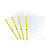 FAVORIT Busta a foratura universale Sprint, 22 x 30 cm (A4), Polipropilene, Spessore Medio, Finitura Liscia, Trasparente con bordo giallo (confezione 25 pezzi) - 1