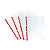 FAVORIT Busta a foratura universale Sprint, 22 x 30 cm (A4), Polipropilene, Spessore Medio, Finitura Liscia, Trasparente con bordo rosso (confezione 25 pezzi) - 1