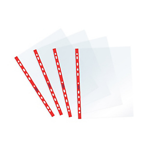 FAVORIT Busta a foratura universale Sprint, 22 x 30 cm (A4), Polipropilene, Spessore Medio, Finitura Liscia, Trasparente con bordo rosso (confezione 25 pezzi) FAVORIT Busta a foratura universale Sprint, 22 x 30 cm (A4), Polipropilene, Spessore Medio, Finitura Liscia, Trasparente con bordo rosso (confezione 25 pezzi)