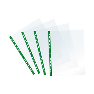FAVORIT Busta a foratura universale Sprint, 22 x 30 cm (A4), Polipropilene, Spessore Medio, Finitura Liscia, Trasparente con bordo verde (confezione 25 pezzi) FAVORIT Busta a foratura universale Sprint, 22 x 30 cm (A4), Polipropilene, Spessore Medio, Finitura Liscia, Trasparente con bordo verde (confezione 25 pezzi)