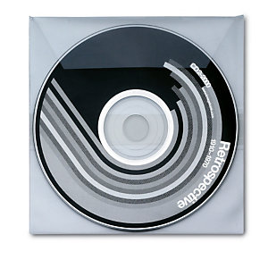 FAVORIT Buste porta CD/DVD con apertura superiore e banda adesiva, 12,5 x 12,5 cm, Polipropilene, Trasparente (confezione 25 pezzi)
