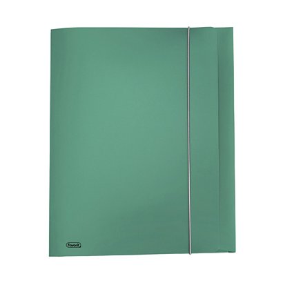 FAVORIT Cartella a 3 lembi con elastico Metal, Formato 24x33 cm, Dorso 0-1 cm, Verde metallizzato - 1