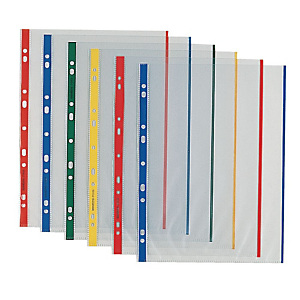 FAVORIT Linear Busta a foratura universale, A4, Polipropilene, Liscia, 11 fori, Trasparente con bordo verde (confezione 10 pezzi) FAVORIT Linear Busta a foratura universale, A4, Polipropilene, Liscia, 11 fori, Trasparente con bordo verde (confezione 10 pezzi)