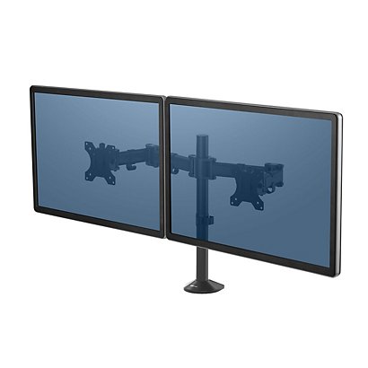 FELLOWES Braccio monitor doppio Reflex Series, Fino a 27", Nero - 1