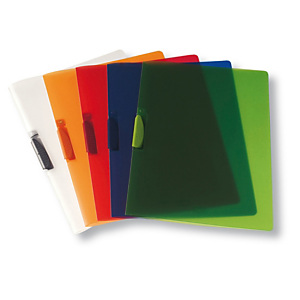 FELLOWES Cartellina con molla Clipper - 22x30 cm - trasparente arancio - Fellowes FELLOWES Cartellina con molla Clipper - 22x30 cm - trasparente arancio - Fellowes