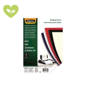 FELLOWES Copertina per rilegatura Delta A4, Cartoncino goffrato similpelle 250 g/m², Avorio (confezione 100 pezzi) FELLOWES Copertina per rilegatura Delta A4, Cartoncino goffrato similpelle 250 g/m², Avorio (confezione 100 pezzi)