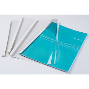 FELLOWES Couvertures pour reliure thermique, 6 mm, blanc (paquet 100 feuilles)