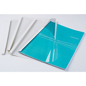 FELLOWES Couvertures pour reliure thermique, 8 mm, blanc (paquet 100 feuilles)
