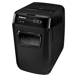 FELLOWES Distruggi documenti automatico a frammento AutoMax™ 150C, 150 fogli, Uso moderato 1-3 utenti, Cestino 32 litri, Nero FELLOWES Distruggi documenti automatico a frammento AutoMax™ 150C, 150 fogli, Uso moderato 1-3 utenti, Cestino 32 litri, Nero