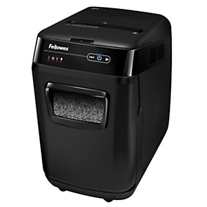 FELLOWES Distruggi documenti automatico a micro frammento AutoMax™ 200M, 200 fogli, Uso intenso 3-5 utenti, Cestino 32 litri, Nero FELLOWES Distruggi documenti automatico a micro frammento AutoMax™ 200M, 200 fogli, Uso intenso 3-5 utenti, Cestino 32 litri, Nero