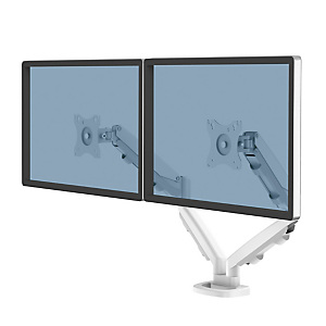 Fellowes Eppa Brazo para monitor doble, amortiguación a gas, hasta 40 pulgadas, hasta 8 Kg, blanco, 9683501 Fellowes Eppa Brazo para monitor doble, amortiguación a gas, hasta 40 pulgadas, hasta 8 Kg, blanco, 9683501