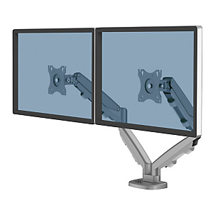 Fellowes Eppa Brazo para monitor doble, amortiguación a gas, hasta 40 pulgadas, hasta 8 Kg, plateado, 9683301 Fellowes Eppa Brazo para monitor doble, amortiguación a gas, hasta 40 pulgadas, hasta 8 Kg, plateado, 9683301