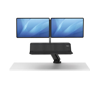 Fellowes Estación de trabajo Sit-Stand Lotus™  RT monitor doble, 22,23 x 90,17 x 60,33 cm, Negro