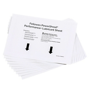 Fellowes Feuilles de lubrification pour destructeur Performance + - Lot de 10 feuilles