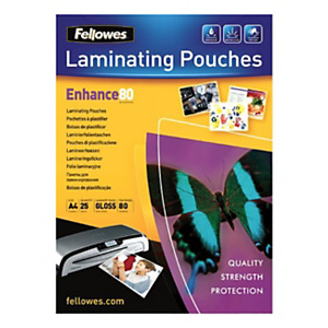 Fellowes Fundas de plastificación A4 75 micras brillo 25 unid Fellowes Fundas de plastificación A4 75 micras brillo 25 unid